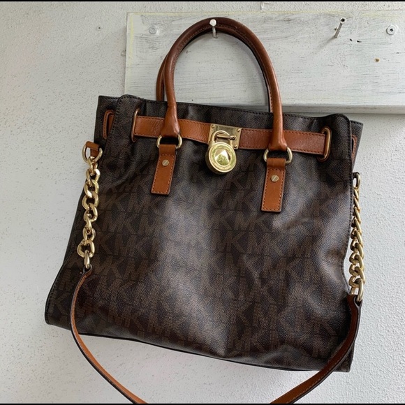 100% Authentic Michael Kors brown Hamilton bag - Picture 2 of 11